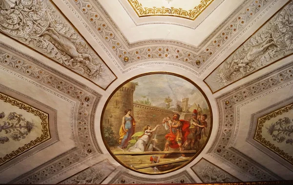 Fresky v Hector a Andromacha místnosti v zámku Este v Ferrara — Stock fotografie