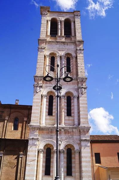 Bell tower of the Cathedral of Ferrara — Stock Photo, Image