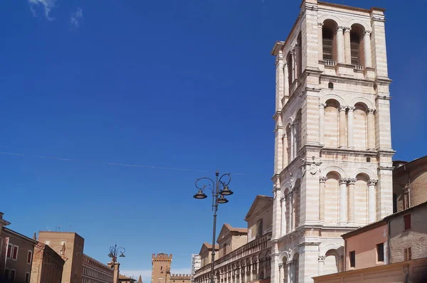 Bell tower of the Cathedral of Ferrara — Stock Photo, Image