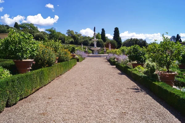 Italian garden of the Royal Villa of Castello — Stock Photo, Image