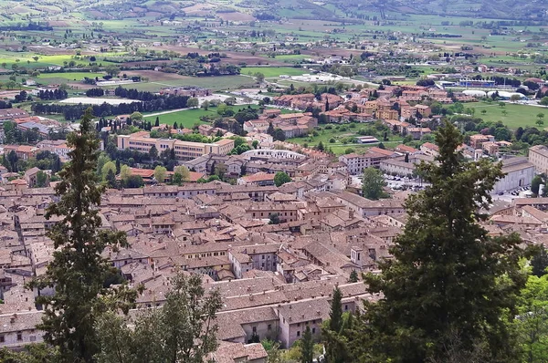 A légi felvétel a Gubbio — Stock Fotó