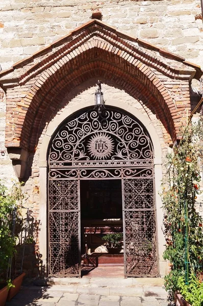 Eingang Zur Kirche Auf Dem Giusti Platz Montecatini Toskana Italien — Stockfoto