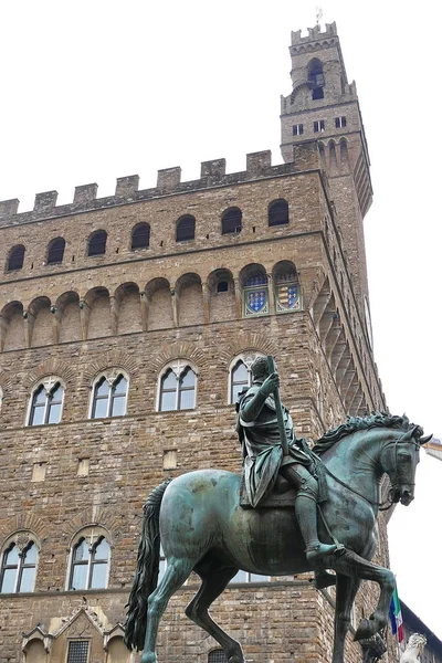 Statua Equestre Cosimo Dei Medici Piazza Signoria Firenze Toscana Italia — Foto Stock