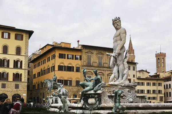 Neptunbrunnen, Signoria-Platz, Florenz — Stockfoto