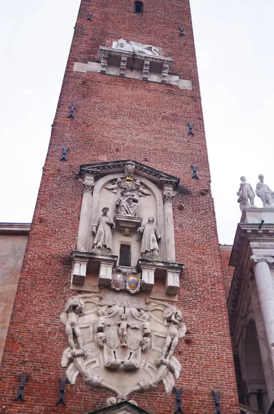 Detalle Torre Bissara Plaza Signori Vicenza Italia — Foto de Stock