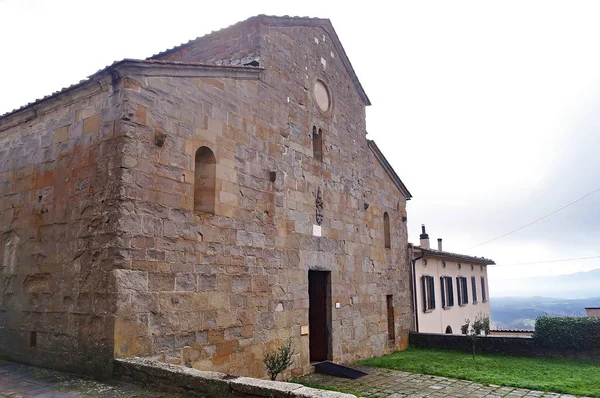 Gevel Van Kerk Van Gropina Toscane Italië — Stockfoto