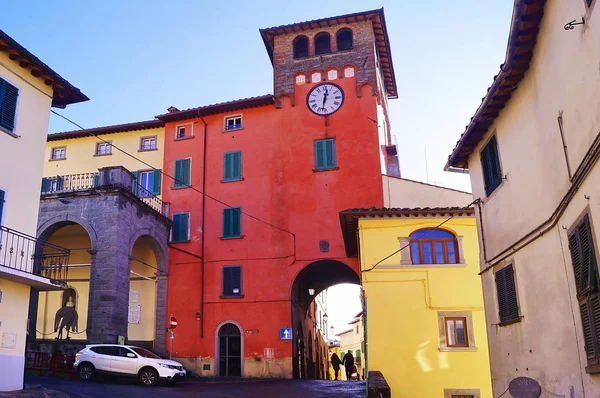 Clock Gate Loro Ciuffenna Tuscany Italy — Stock Photo, Image