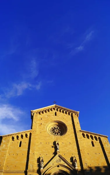 Fassade Der Kathedrale Von Arezzo Toskana Italien — Stockfoto