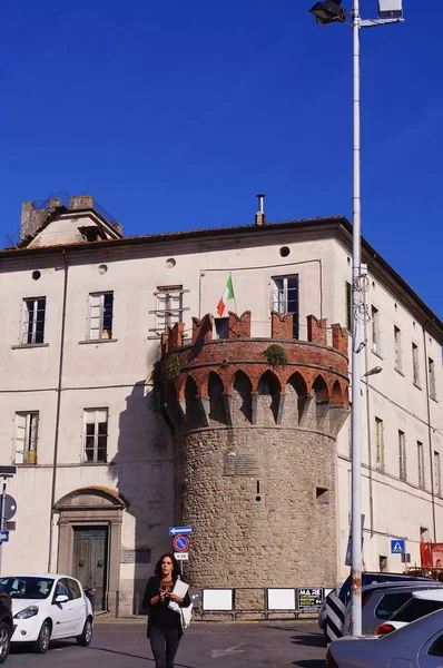 Torre Das Muralhas Cidade Pescia Praça Setembro Toscana Itália — Fotografia de Stock