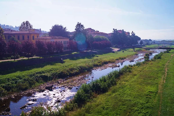 Rio Pescia Cidade Pescia Toscana Itália — Fotografia de Stock