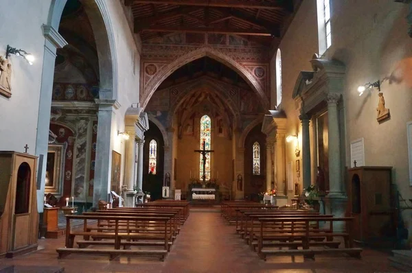 Interiör Saint Francis Kyrka Pescia Tiscany Italien — Stockfoto