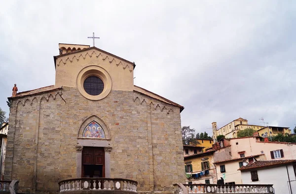 Voorzijde Van Collegiale Priorij Van Heiligen Stephen Niccolao Pescia Toscane — Stockfoto