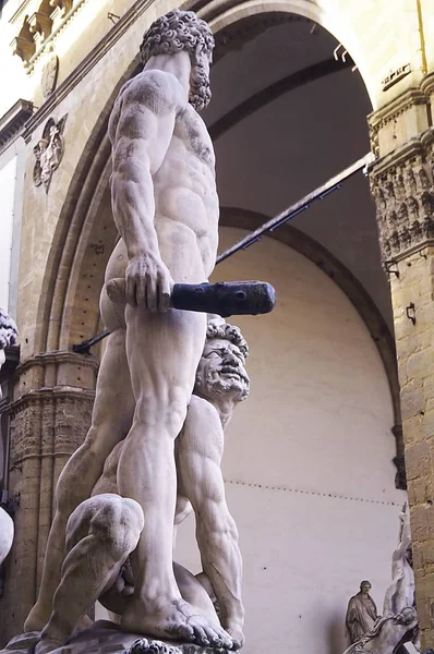 Gruppo Scultoreo Ercole Caco Piazza Signoria Firenze — Foto Stock