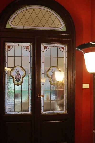 Door Glass Art Nouveau Style — Stockfoto