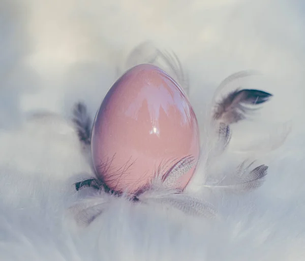 Easter Background Easter Eggs Soft Focus Bokeh Effect Happy Easter — Stock Photo, Image