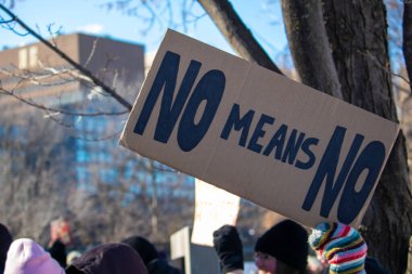 Ottawa, Ontario, Kanada - 17 Şubat 2019: Wet 'suwet' en First Nation 'ın Bc' deki Kostal Gaslink Boru Hattı 'na karşı düzenlediği protestoda 