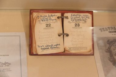 St. Petersburg, Rusya, Eylül, 16, 2016: Leningrad Savunma Müzesi (abluka) iç ve sergi.