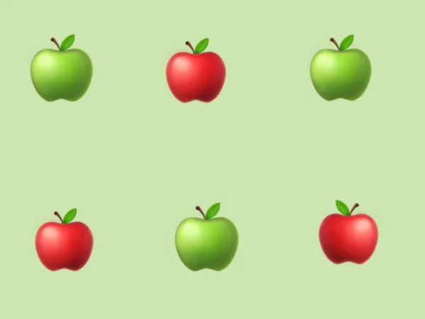 背景和结构 淡淡的背景上 美丽的绿色和红色的苹果 — 图库照片
