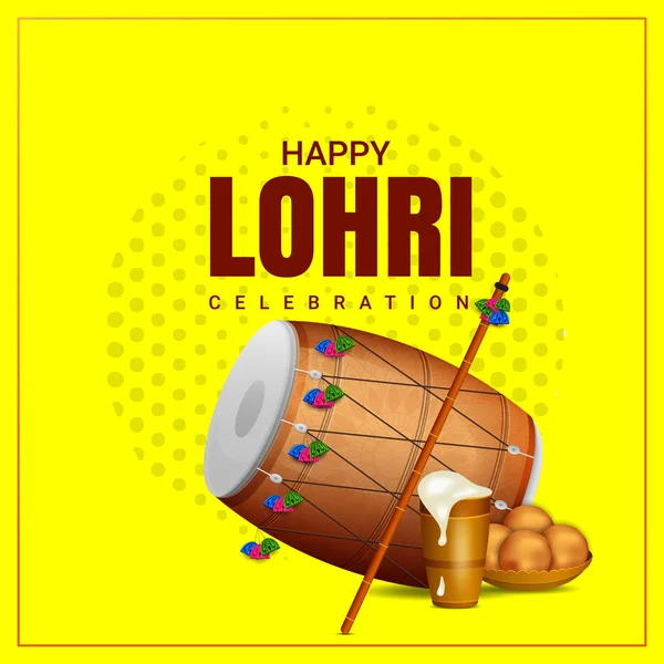 Εικονογράφηση Διάνυσμα Του Happy Lohri Lohdi Φόντο Διακοπών Για Punjabi — Διανυσματικό Αρχείο