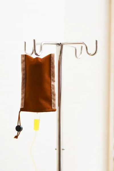 Medicine Bag Cover Fabric Hanging Metal Pole — Stock Photo, Image