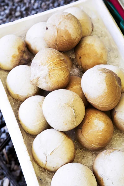 Coco asado para refrescarse en el hielo — Foto de Stock