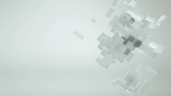 Square shapes in a white nice looking background and wallpaper . 3D Rendering.