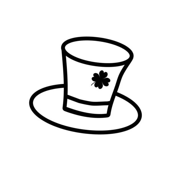 Chapeau. Illustration vectorielle sur le thème Patrick Day. Icône noire isolée sur fond blanc. Pour un logo, une affiche ou une bannière et une carte de voeux . — Image vectorielle