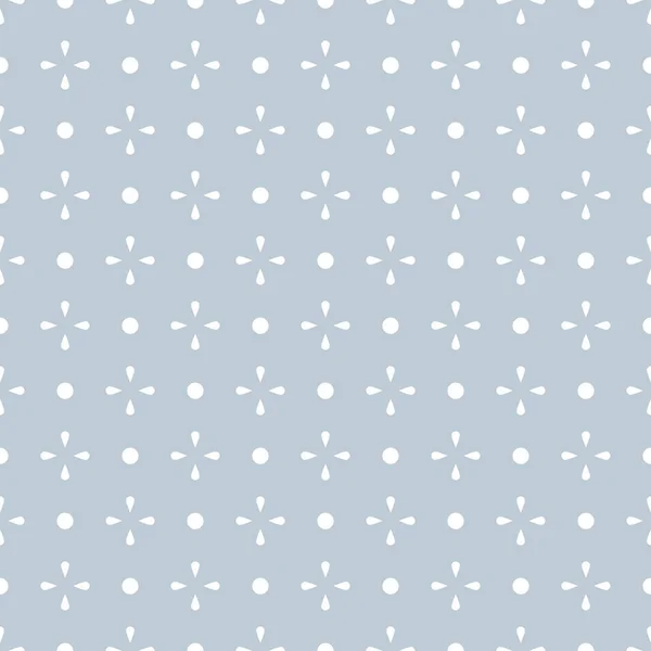 Geometrische naadloze witte en grijze patroon. Geïsoleerde objecten en punten op de achtergrond, abstract eenvoudig ontwerp. Modern minimaal ontwerp. Vector illustratie perfect voor grafisch ontwerp, textiel, print. — Stockvector