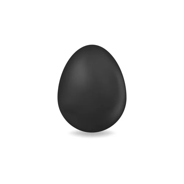 Векторне 3D яйце. Ілюстрація чорного яйця, ізольованого на білому тлі. Ідеально підходить для прикраси великодніх свят, листівок, принтів, дизайнерської упаковки, меню, кулінарних книг тощо . — стоковий вектор