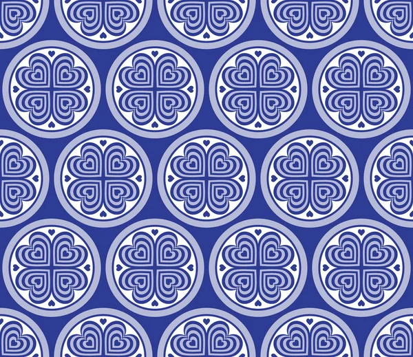 Abstrakt sömlöst mönster med geometriska ornament. Stockvektorillustration. Randiga vit-blå element på blå bakgrund. Idéer för design bakgrunder, kort, tryckta, förpackningar, textil, etc.. — Stock vektor