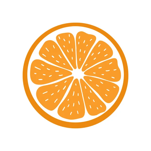 Sappig oranje icoon. Voorraadvectorillustratie. Helder kleurrijk Geïsoleerd element op witte achtergrond. Voor modern creatief design, logo 's, banners, verpakkingen, covers, prints, menu' s, stickers, etc.. — Stockvector