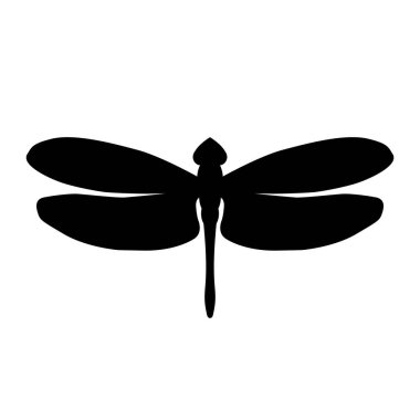 Yusufçuk ikonu. Beyaz arka plandaki izole siyah şekil. Logo tasarımının sembolü. Stok vektör illüstrasyonu.