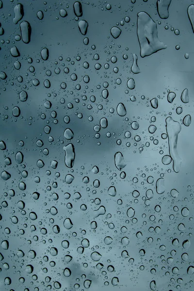 Fondo Abstracto Vidrio Ventana Con Gotas Lluvia Cayendo Textura Fondo —  Fotos de Stock