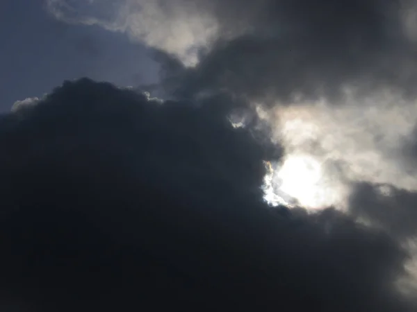 Dark Sky background with black clouds. Panorama — ストック写真