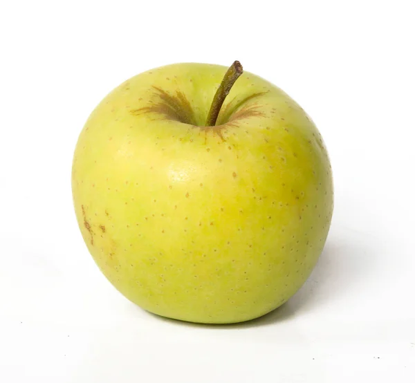 Zielone Jabłko Izolowane Białym Tle Zdrowe Owoce Jabłka — Zdjęcie stockowe