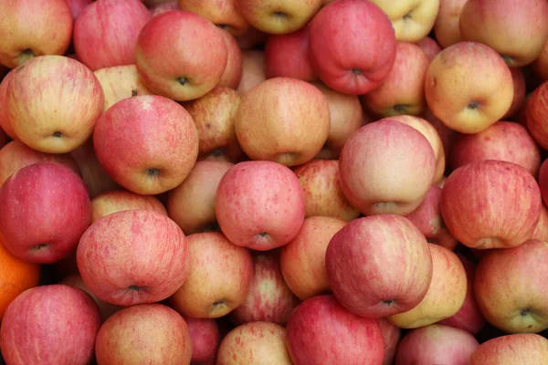 Fondos Manzanas Rojas Frescas Muchas Manzanas Rojas — Foto de Stock