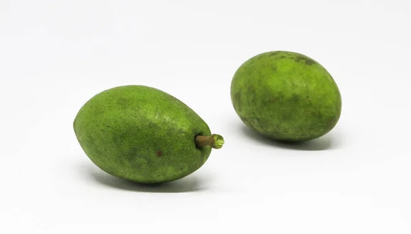 Olivové Plody Izolované Bílém Pozadí Zelené Olivové Ovoce — Stock fotografie