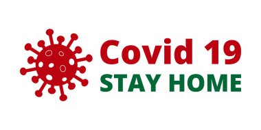 Covid 19, evde kal. Roman Coronavirus Covid 19 NCoV - Vektör