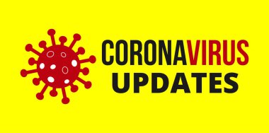 Sarı Arkaplan 'da Coronavirus güncellemeleri. Roman Coronavirus Covid 19 NCoV - Vektör
