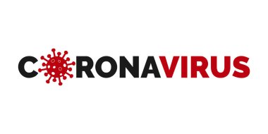 Beyaz Arkaplanda Kırmızı Coronavirus. Roman Coronavirus Covid 19 NCoV - Vektör
