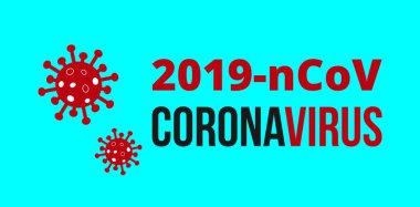 2019 nCoV Coronavirus mavi arka planda. Roman Coronavirus Covid 19 NCoV - Vektör