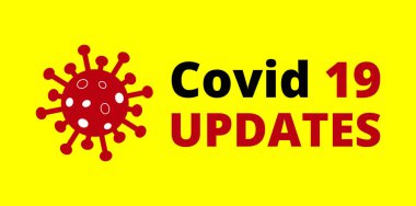Covid 19, sarı arka planla ilgili gelişmeler. Roman Coronavirus Covid 19 NCoV - Vektör