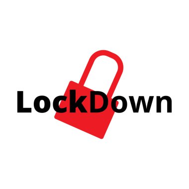 Kilitlenme. Coronavirus kilitleme sembolü. Kapsamlı 19 kilitleme - Vektör