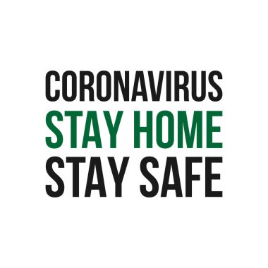 Coronavirus. Evde kal. Kendine dikkat et. Coronavirus Banner - Vektör
