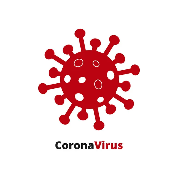 Red Coronavirus White Background Novel Coronavirus Covid Ncov Vector - Stok Vektor