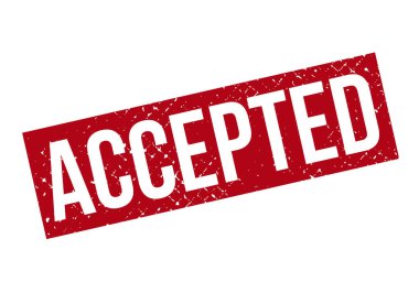 Kabul Edilmiş Lastik Damga Beyaz Arkaplanda İzole Edildi