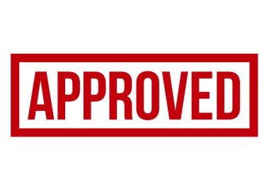 Onaylanmış Kırmızı Kauçuk Mühür Vektör İllüstrasyonu