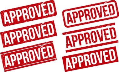 Onaylanmış Lastik Damga Ayarlı Vektör İllüstrasyonu - Vektör