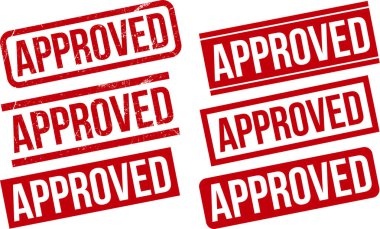 Onaylanmış Lastik Damga Ayarlı Vektör İllüstrasyonu - Vektör