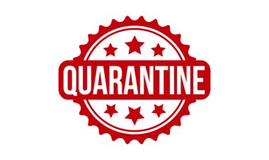 Karantina Lastik Damgası. Kırmızı Karantina Kauçuk Grunge Mühür Vektör Çizimi - Vektör